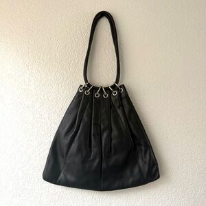 Trina Turk Women’s Black Leather Side Zip Shoulder Bag Y2K Unique